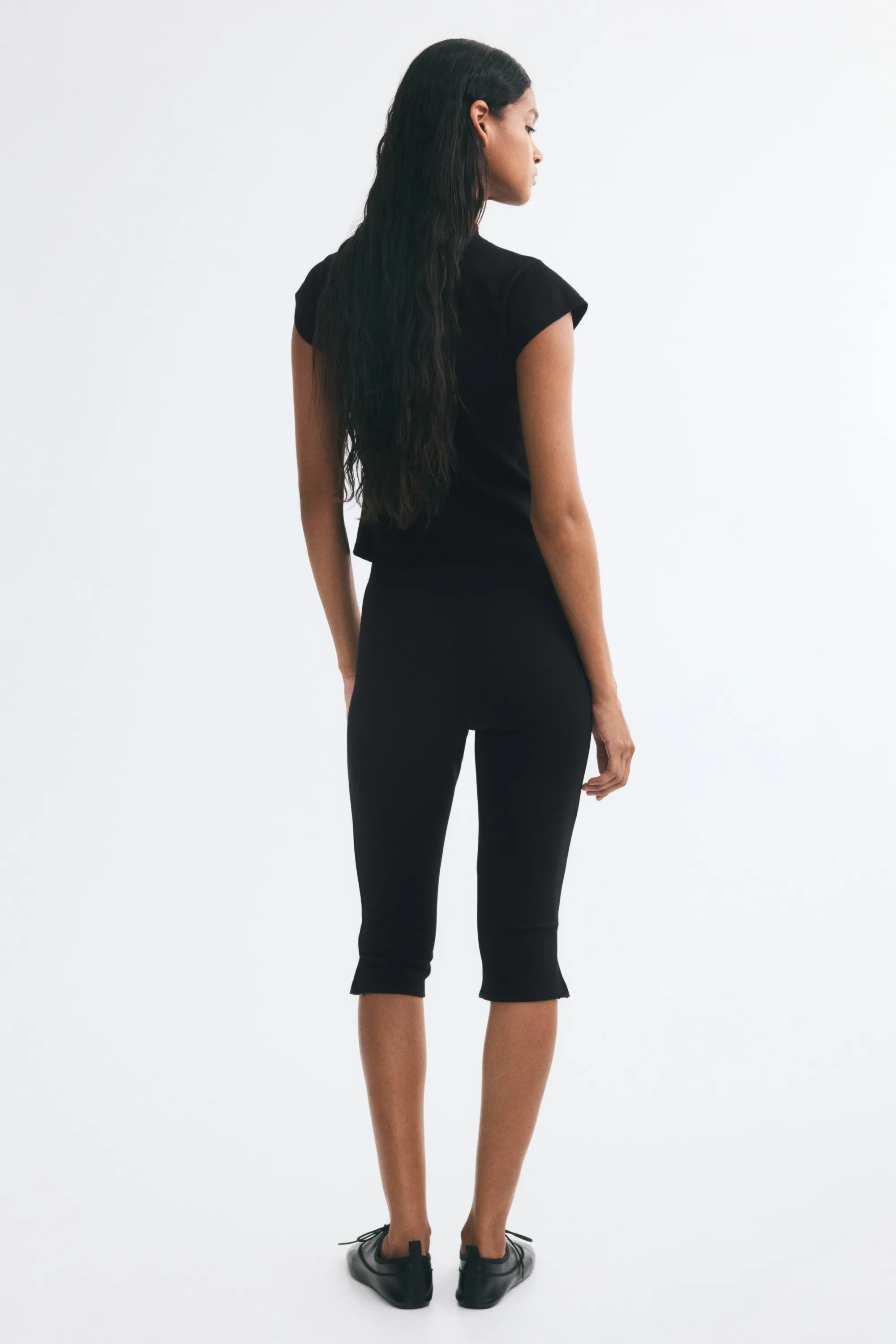 Pantalon Capri en jersey romanite - Noir