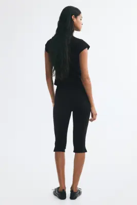 Pantalon Capri en jersey romanite - Noir — photo 1