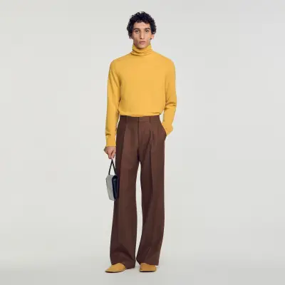 Pantalon de costume large en laine