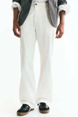 Chino Relaxed Fit en coton - Ivoire — photo 1