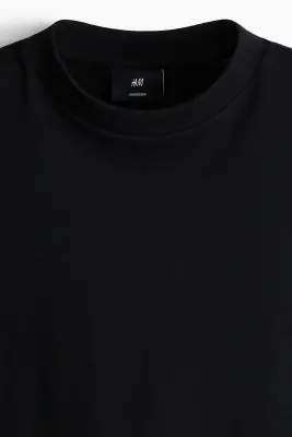 T-shirt Oversized Fit en coton - Noir — photo 4