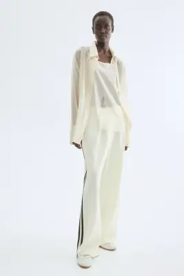 Pantalon chic en jersey - Crème — photo 2