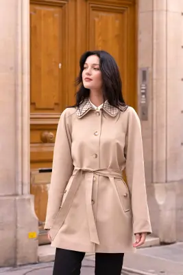 Charlie Short Trenchcoat - Khaki — photo 7