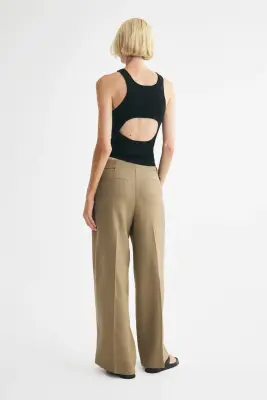 Wide tailored trousers - Vert kaki clair — photo 2