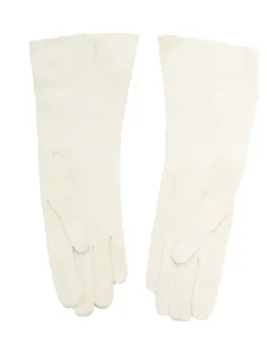 Gants long en suede blanc crème Taille 7 — photo 2