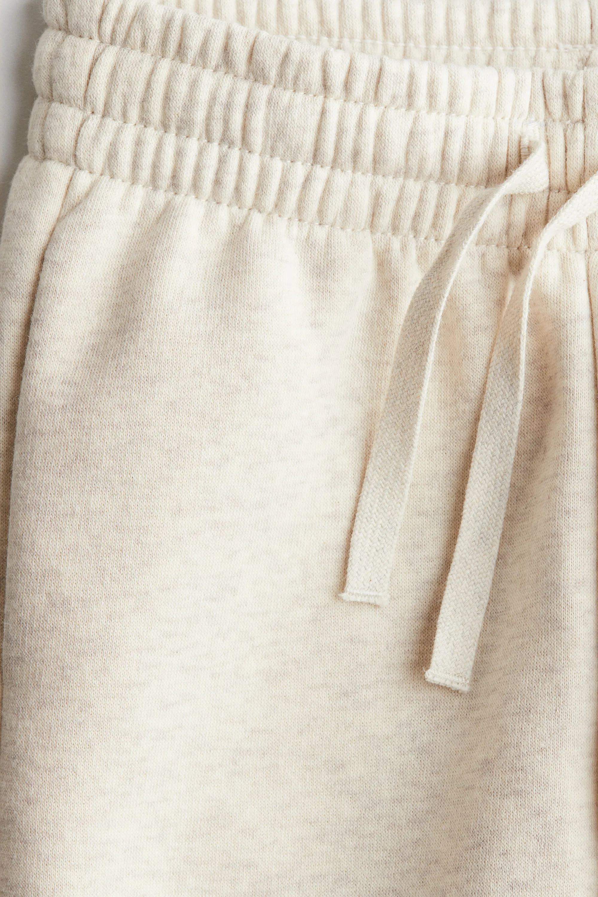 Pantalon jogger à l'intérieur brossé - Beige clair chiné