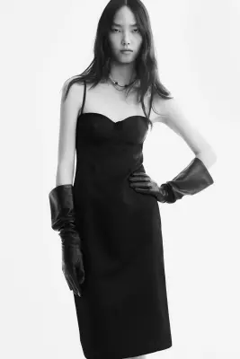 Robe moulante à bretelles fines - Noir — photo 1