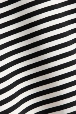 T-shirt ajusté - Noir/rayures blanches — photo 3