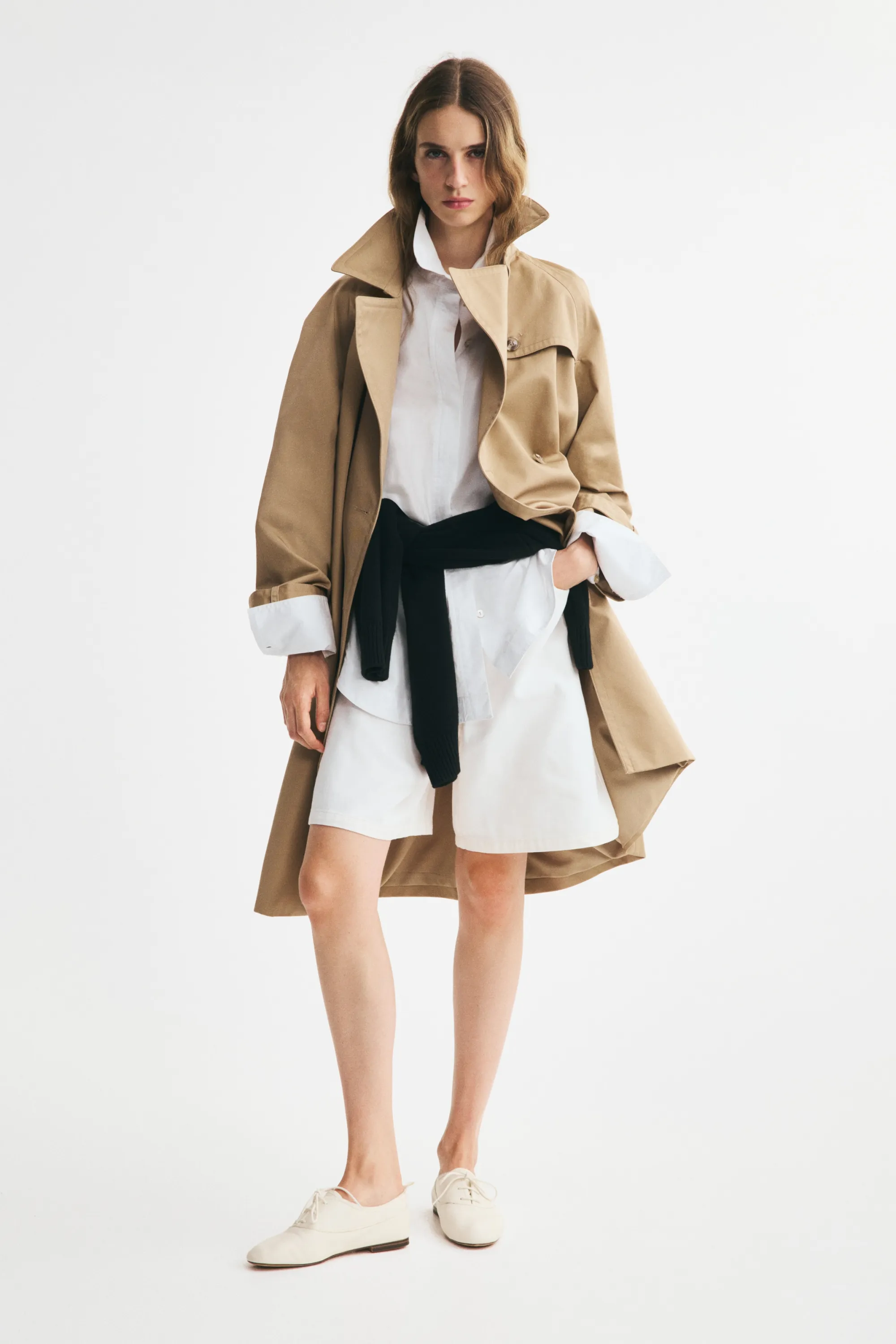 Trench-coat avec ceinture à nouer - Beige