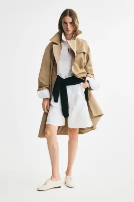 Trench-coat avec ceinture à nouer - Beige — photo 1