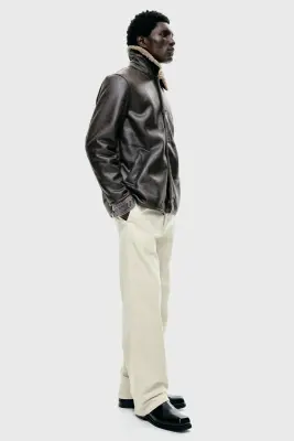 Veste en tissu enduit - Marron foncé — photo 3