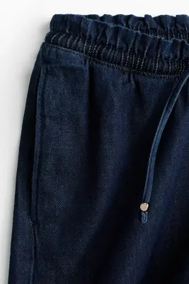 MAMA Short à cordon en denim - Bleu denim foncé — photo 3