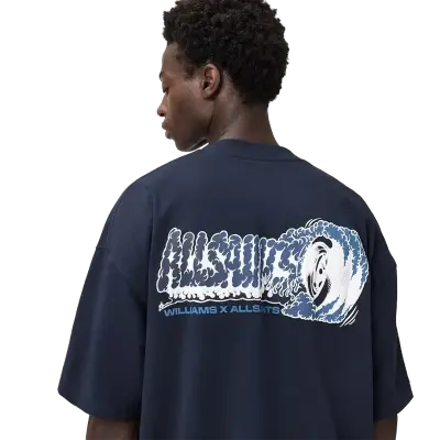 Williams X AllSaints Burnout Crew Neck T-Shirt Williams Blue — photo 3