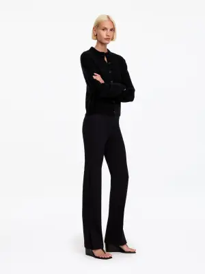 Cardigan en mélange de laine et d'alpaga - Noir — photo 1
