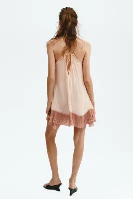 Robe combinaison avec dentelle - Rose poudré — photo 3