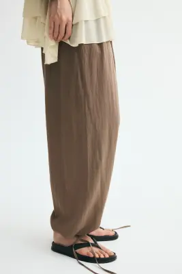 Pantalon ballon avec détails à nouer - Beige foncé — photo 1