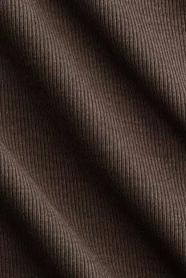 Robe maxi en maille côtelée - Taupe foncé — photo 3