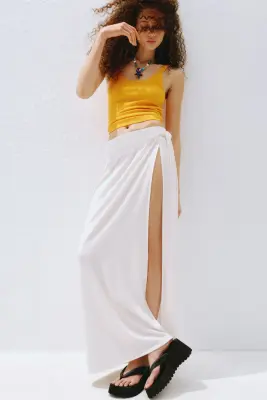 Jupe portefeuille maxi - Crème — photo 1