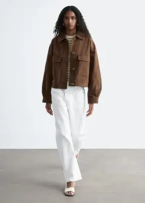 Veste utilitaire en coton - Marron foncé — photo 2