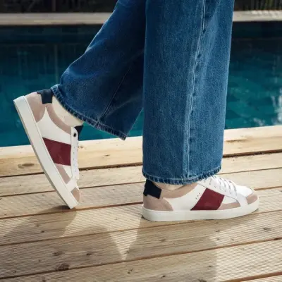Baskets Hiba Blanc Rose Bordeaux — photo 4