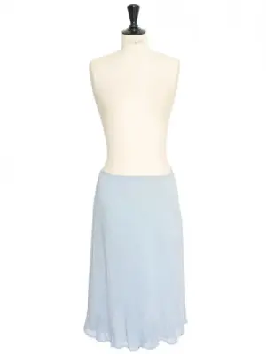 Jupe midi en soie bleu clair Prix boutique 800€ Taille 38/40 — photo 1
