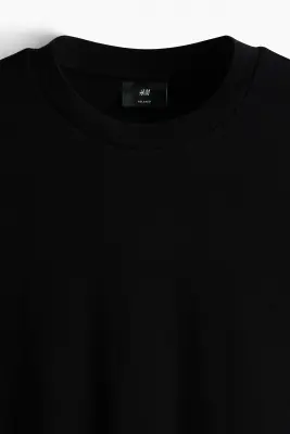 T-shirt Loose Fit en interlock - Noir — photo 4