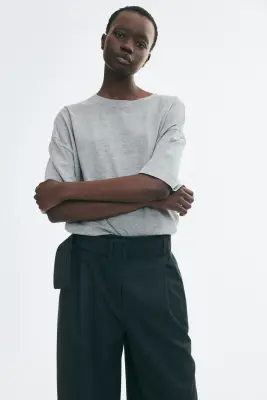Pantalon chic avec ceinture - Vert foncé — photo 1