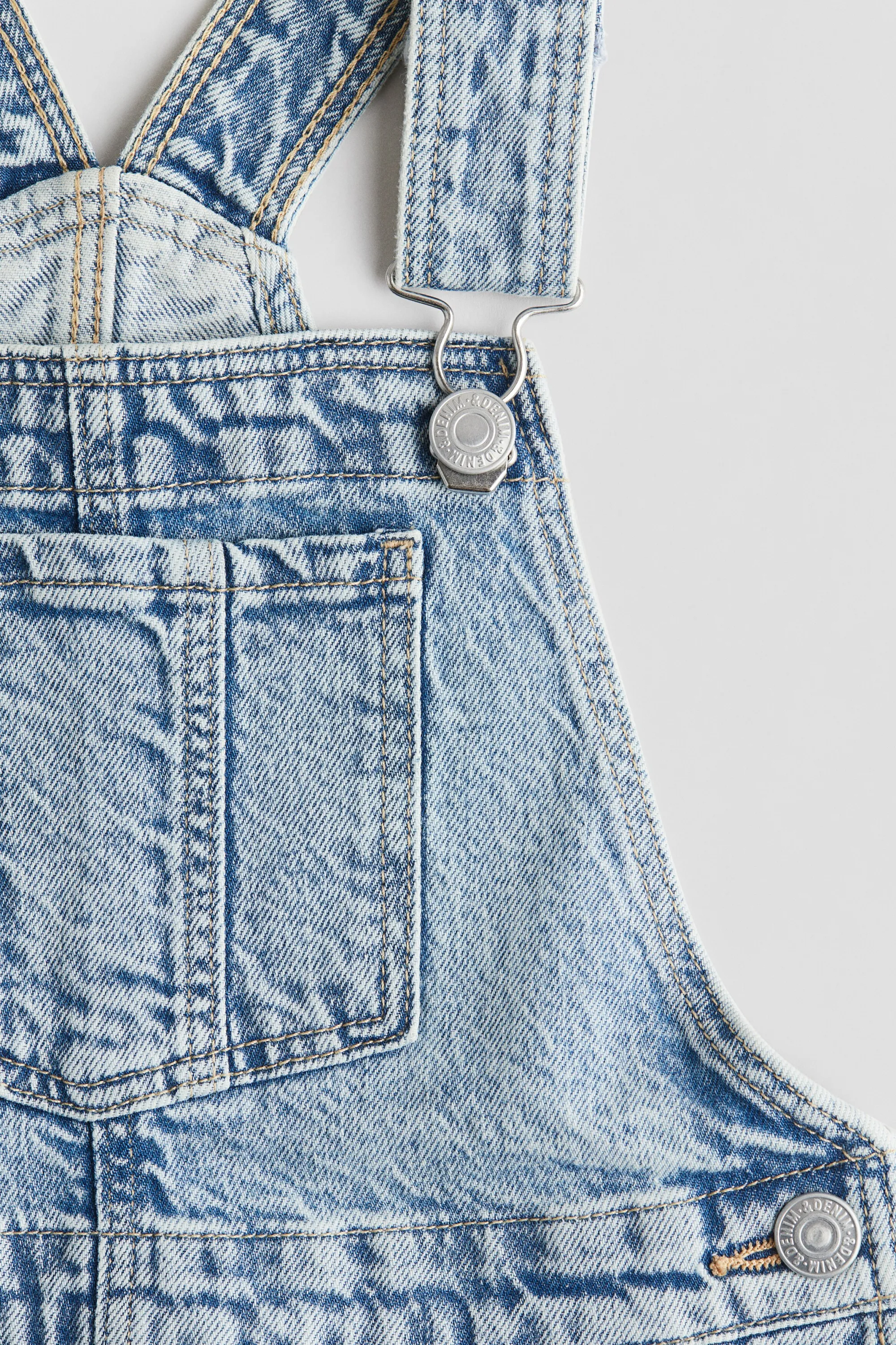 Robe salopette en denim - Bleu denim clair