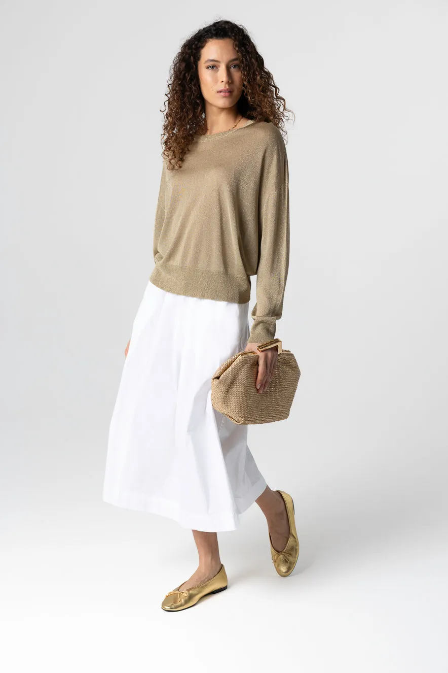 Pull en acetate, fibre métallisée et polyamide