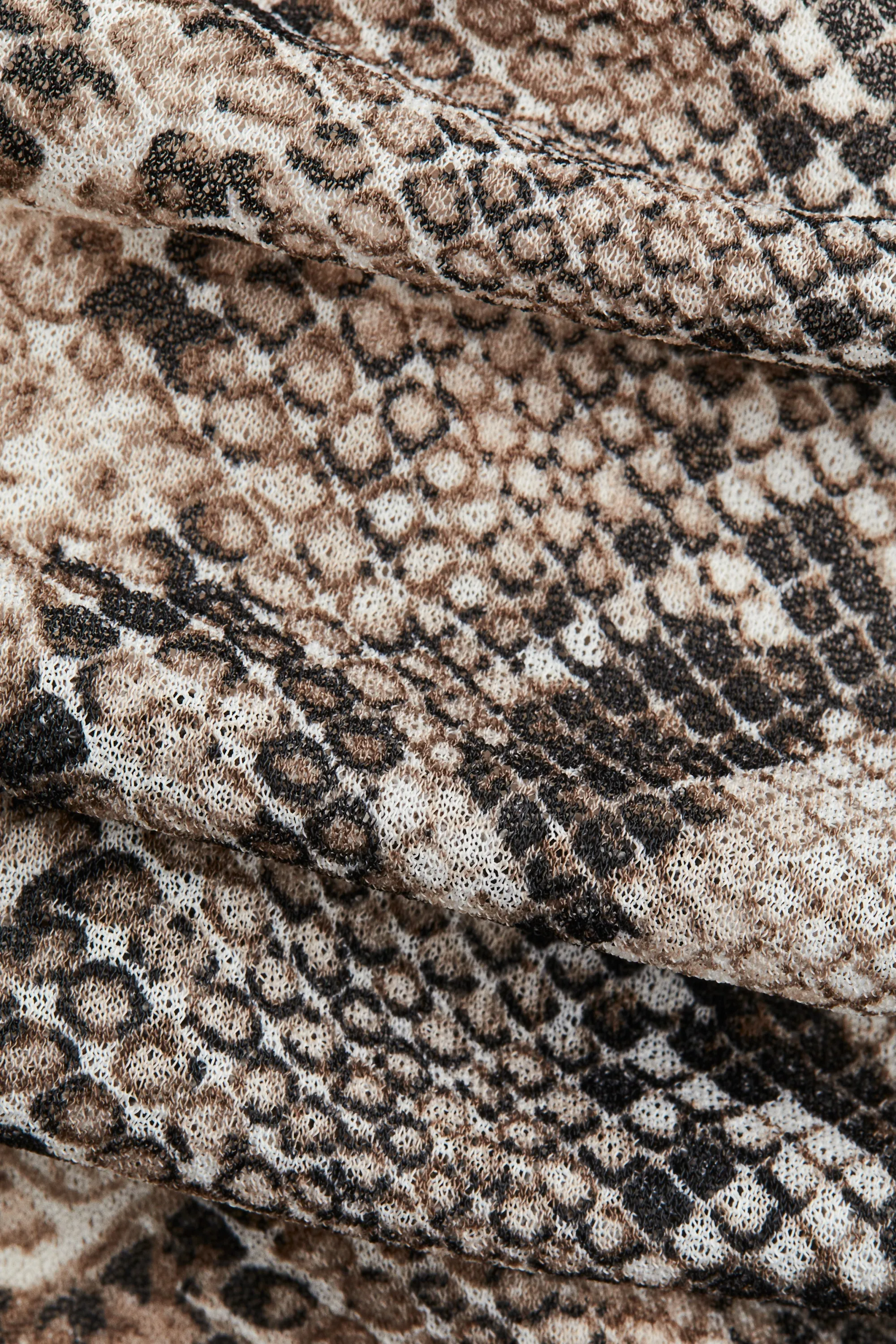 Robe en jersey à effet drapé - Beige/motif peau de serpent