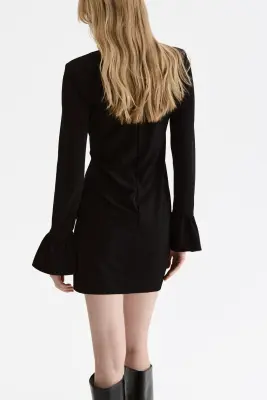 Robe scintillante à épaulettes - Noir — photo 3