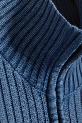 Cardigan maille zippé décontracté - Bleu délavé — photo 3
