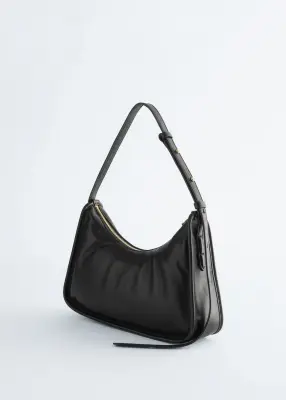 Sac porté épaule en cuir - Noir — photo 2