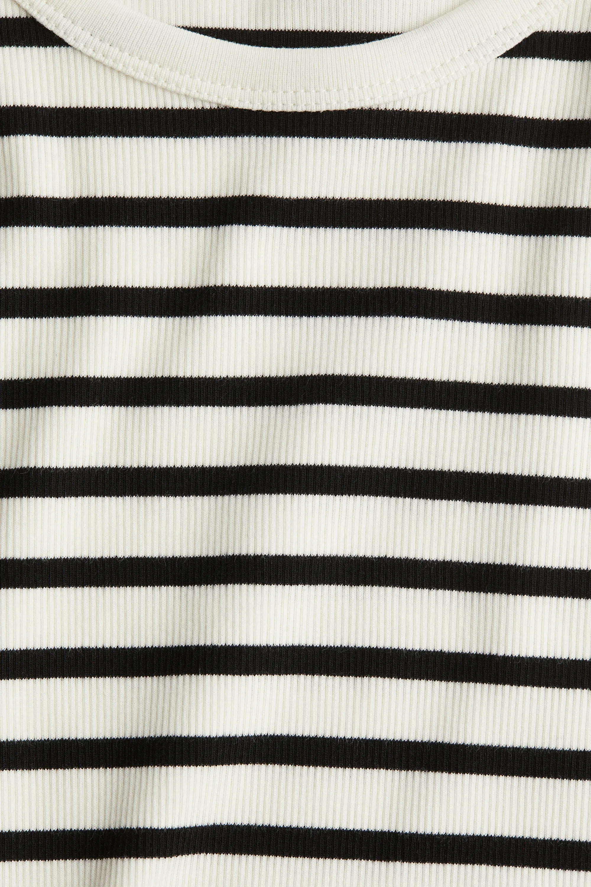 T-shirt côtelé - Blanc/rayé
