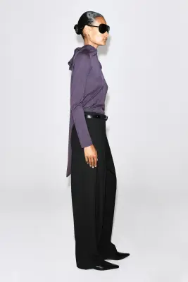 TOP FLUIDE À ENCOLURE FOULARD - VIOLET FONCÉ — photo 5