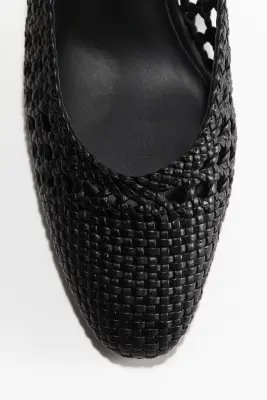 Escarpins en cuir avec bride arrière - Noir — photo 1