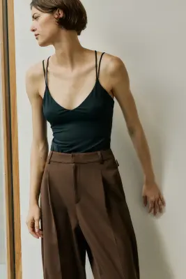 Pantalon ballon avec boucle - Taupe foncé — photo 1