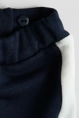 2-piece fleece sweatshirt set - Bleu marine/color block — photo 1