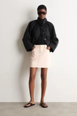 MINI-JUPE EN DENIM - ROSE CLAIR — photo 1