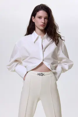 Pantalon bootcut en jersey romanite - Crème — photo 2