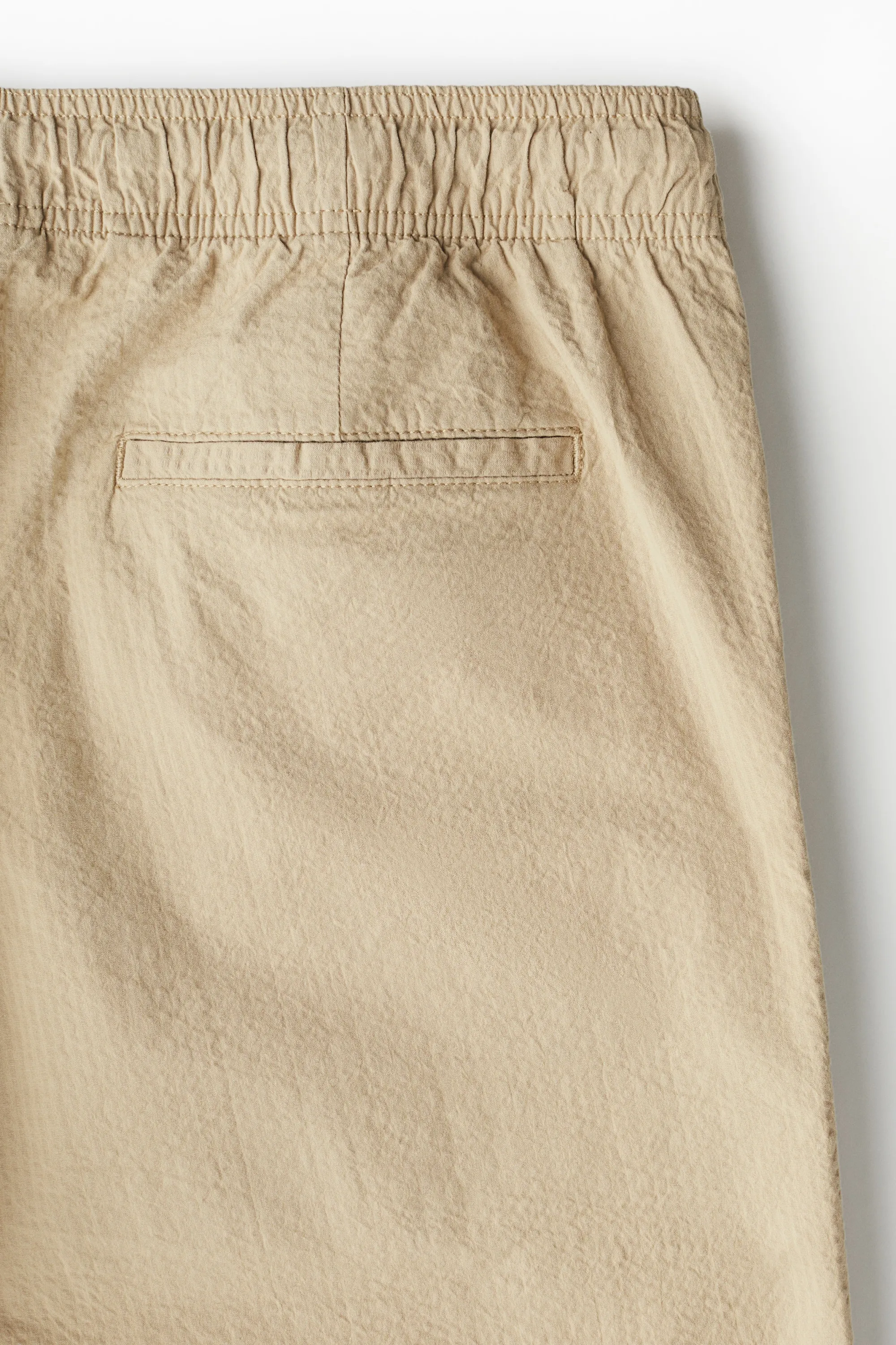 Pantalon Relaxed Fit en seersucker - Beige