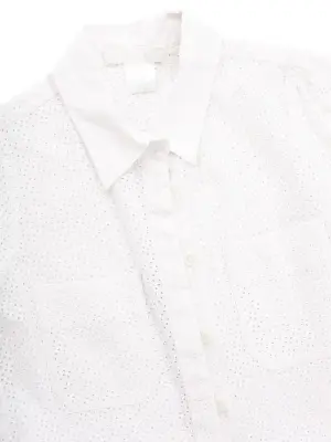 Chemise manches courtes en dentelle oeillet coton blanc Prix boutique 950€ Taille 36 — photo 4