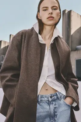 Veste avec détail façon écharpe - Taupe foncé — photo 2