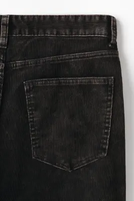 Pantalon Relaxed Fit en velours côtelé - Noir denim — photo 5