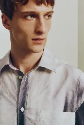 Chemise Relaxed Fit en coton - Bleu foncé/motif — photo 2