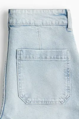Wide High Ankle Jeans - Bleu denim clair — photo 2