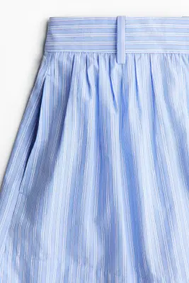 Short chic en coton - Bleu clair/rayé — photo 3