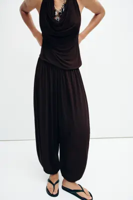 Pantalon ballon - Marron foncé — photo 1