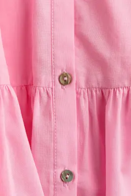 Robe chemise avec ceinture à nouer - Rose — photo 3