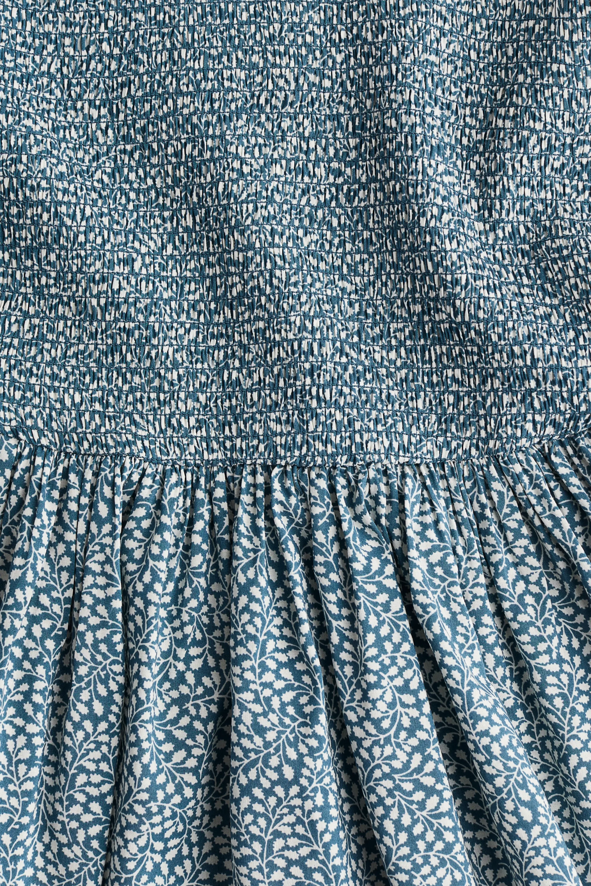 Robe à smocks - Turquoise foncé/motif